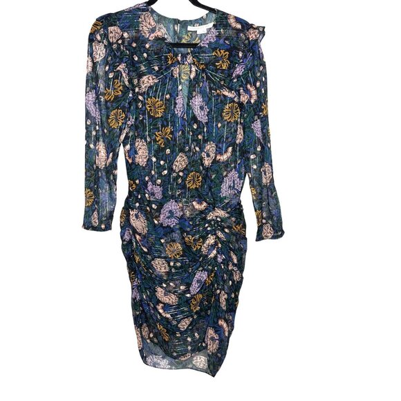 Veronica Beard Dresses & Skirts - Veronica Beard Peppa Sheer Romantic Floral Silk Mini Blouse Dress Women's size 8